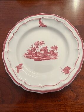 Gien France “Paysages Roses” Bread Plate